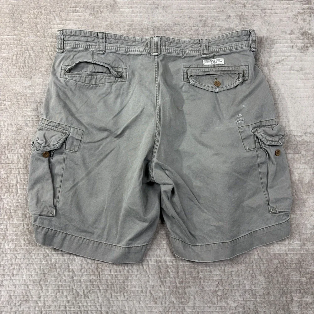 Polo Ralph Lauren‎ Gray Cargo Shorts Size 42 distressed Utility Hiking Gorpcore